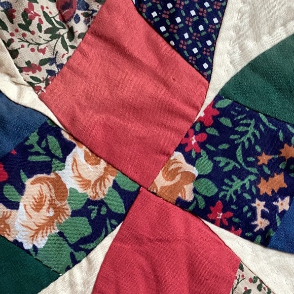 💍  DOUBLE Wedding RING QUILTED SHAM  Patchwork   100% COTTON  NWOT - Picture 2 of 16